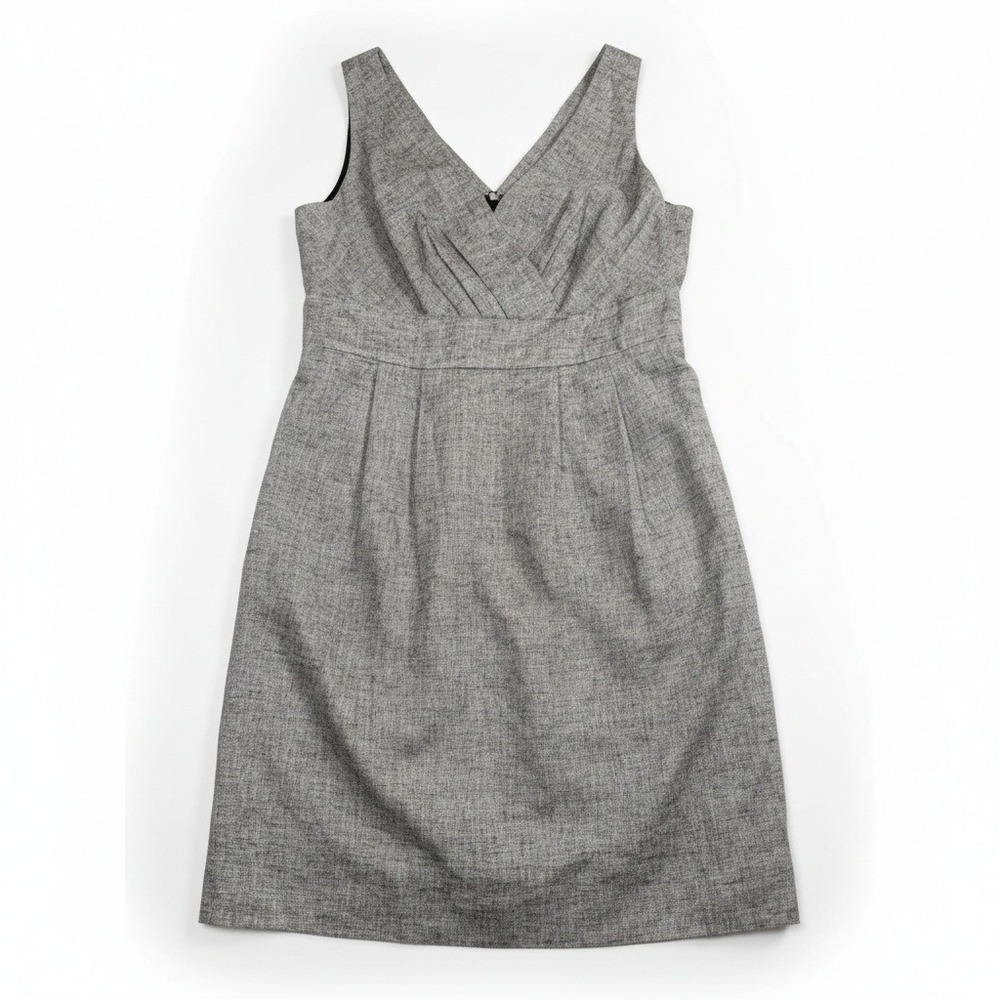Ann Taylor Gray Sleeveless V-Neck Midi Dress